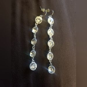 Silver rhinestone earrings